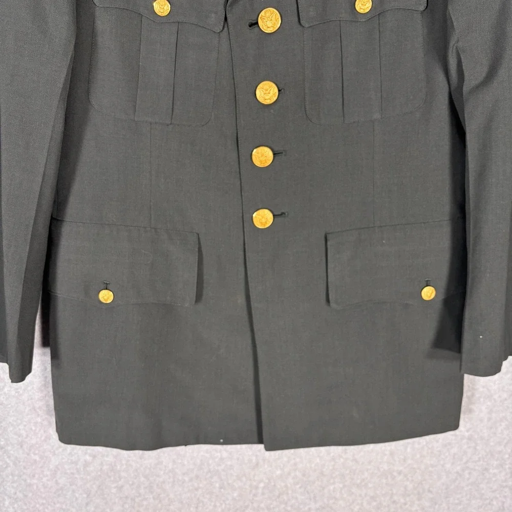 Vintage US Army‎ Uniform Dress Jacket 37S Wool Vietnam WI National Guard Patches
